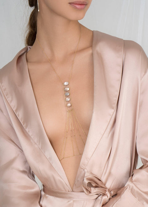 Moonstone Heart Chakra - Goldish