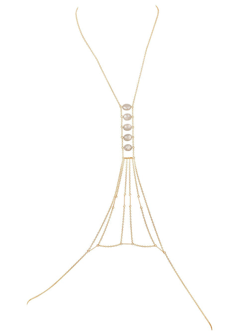Moonstone Heart Chakra - Goldish