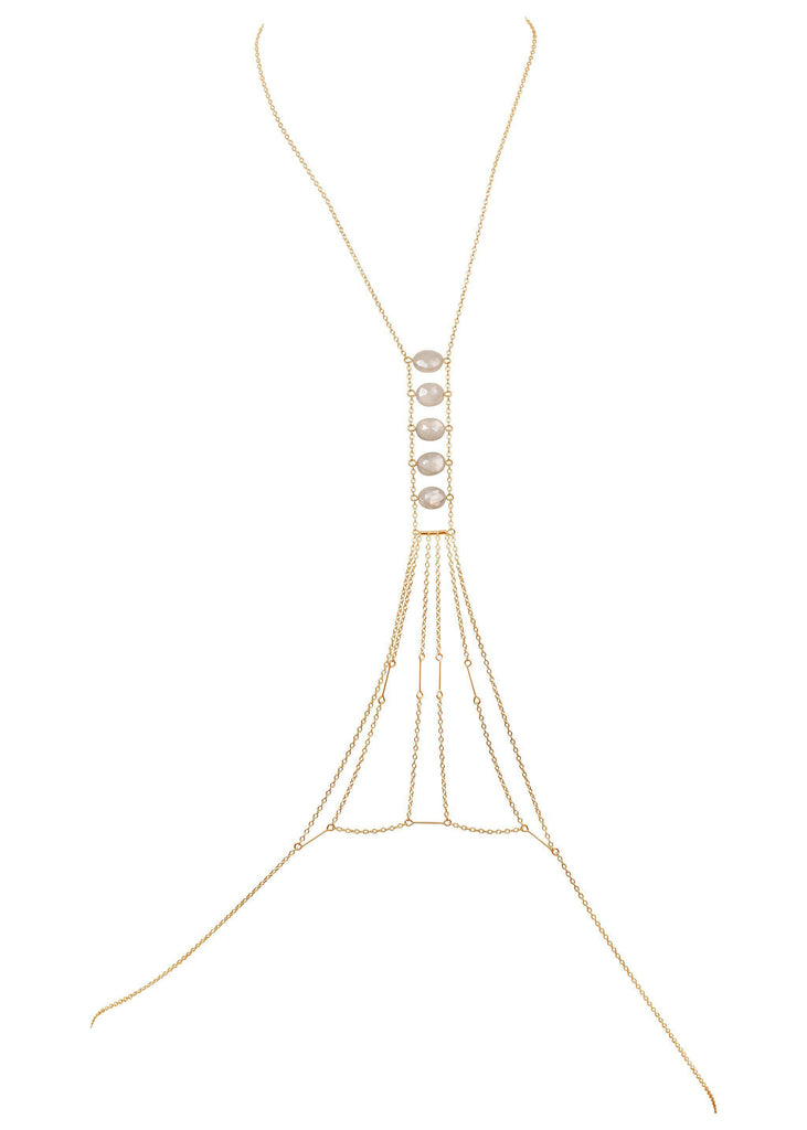 Moonstone Heart Chakra - Goldish