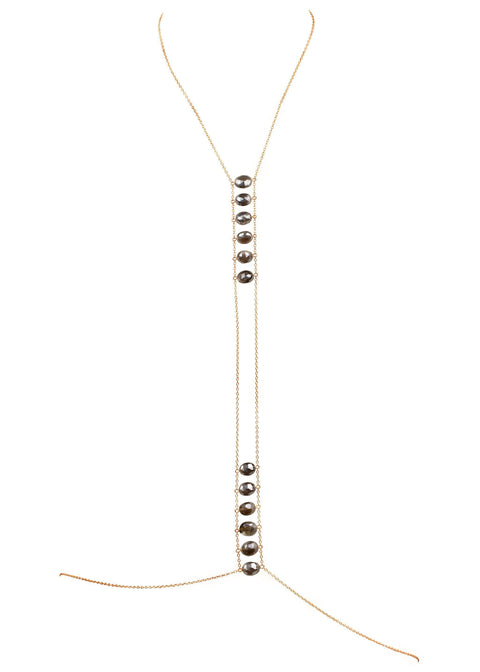 Moonstone Ladders To Bliss Bodychain - Goldish