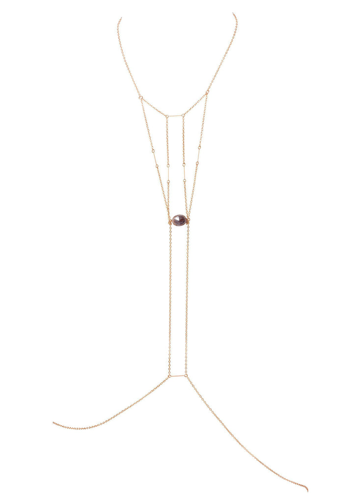 Moonstone Manifestation Point Bodychain - Goldish