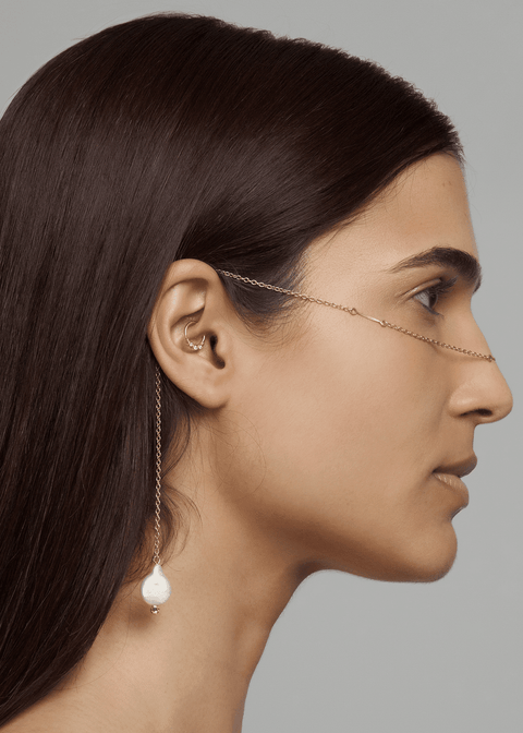 Pearl Face Chain - Goldish