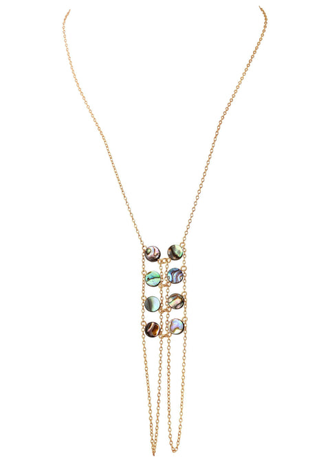 Abalone Double Ladders to Bliss Handchain - Goldish