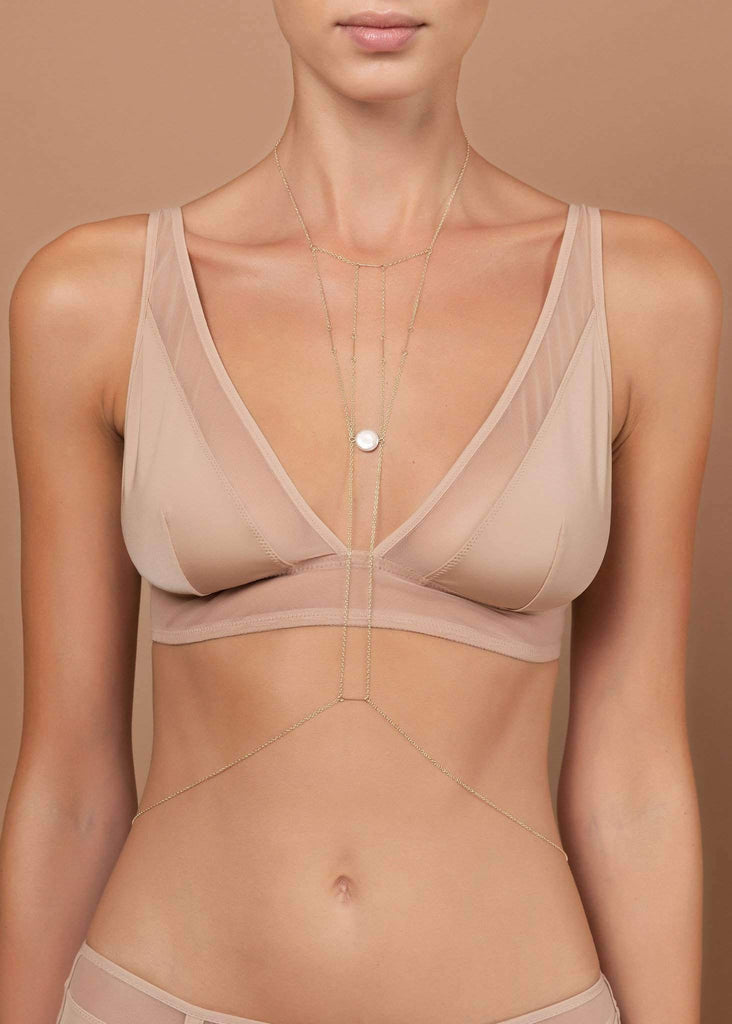 Pearl Manifestation Point Bodychain - Goldish