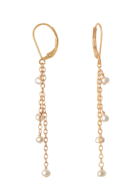 Pearl Vine Earring - Goldish