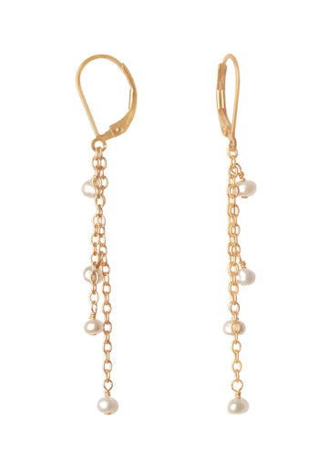 Pearl Vine Earring - Goldish