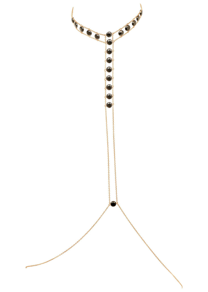 Gemstone Queen Crown Choker - Goldish