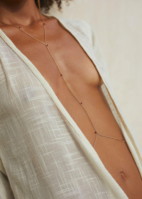Gemstone Vine Bodychain - Goldish