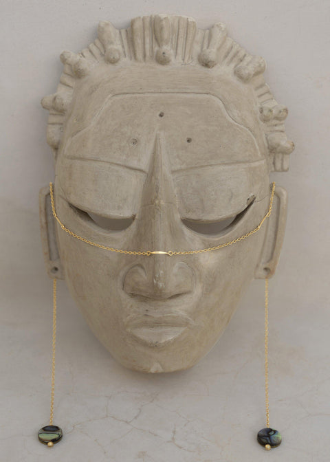 Abalone Face chain - Goldish