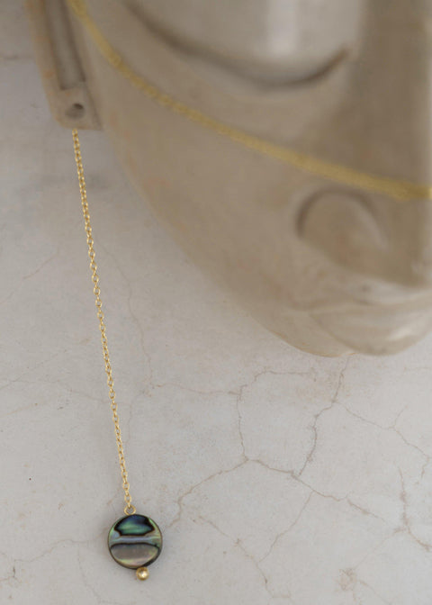Abalone Face chain - Goldish