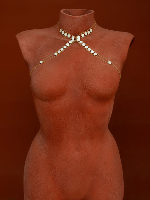 Master X Circle Stone Body chain - Goldish