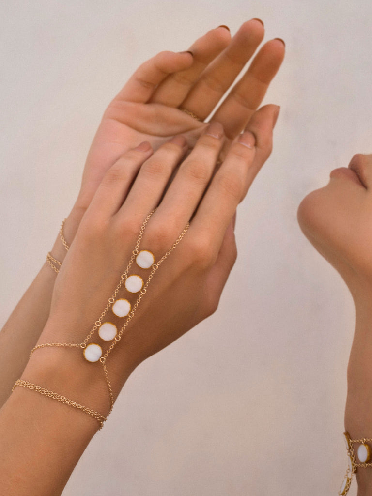 Circle Stone Ladders to Bliss Handchain - Goldish