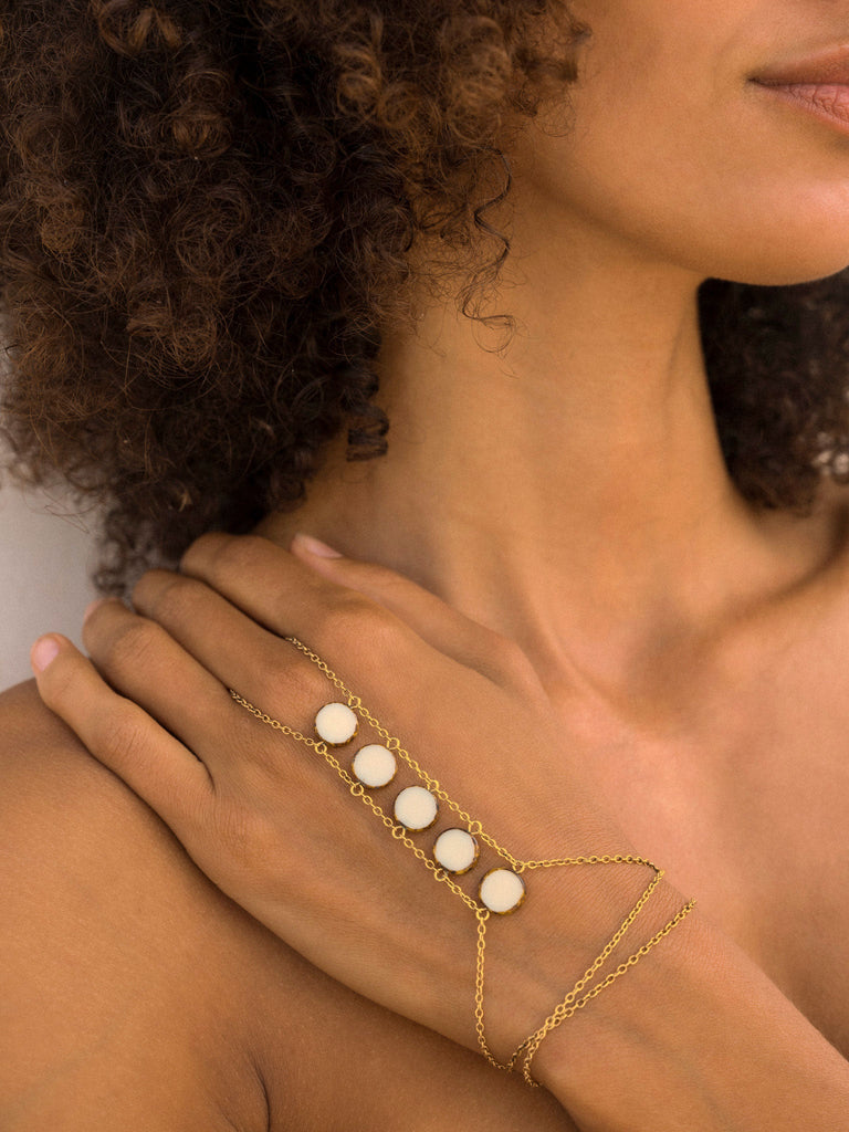 Circle Stone Ladders to Bliss Handchain - Goldish